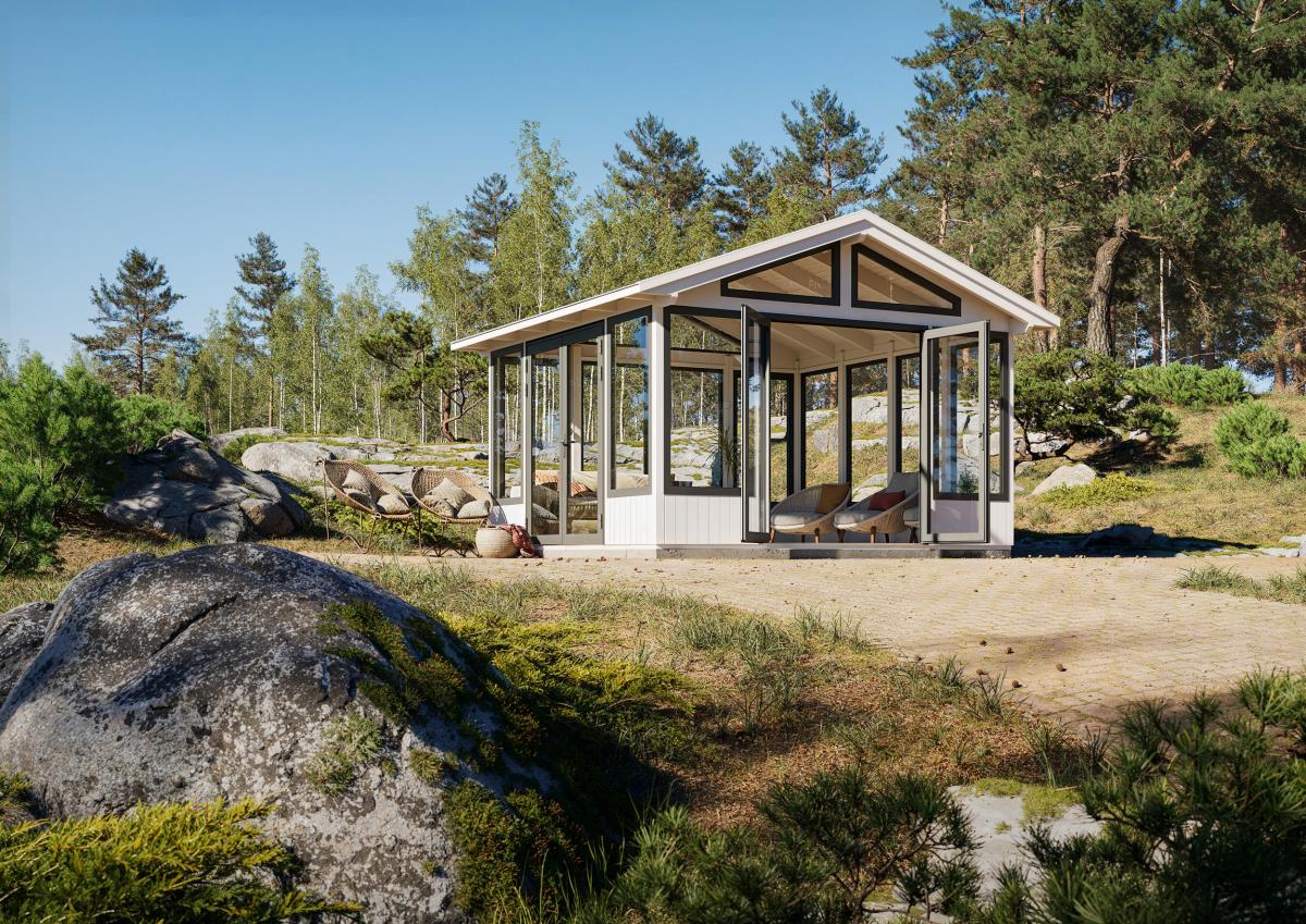 Palmako | Isabella M (13'2" x 13'2" | 158.2 sq.ft. | 3.5") Modern Glass Pavilion with Aluminium Frames