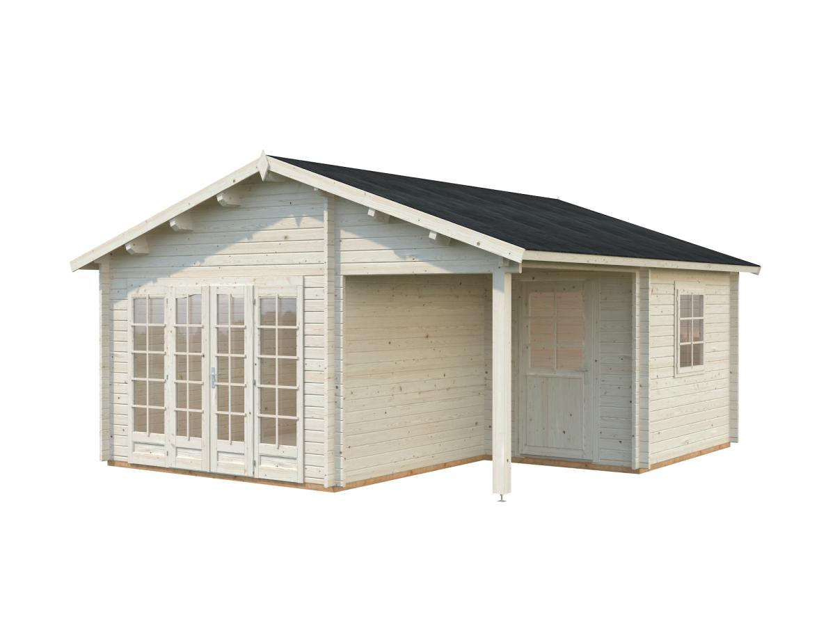 Palmako | Irene XL (17'5" x 18'8" | 235.7 sq.ft. | 1.7") Summer House Log Cabin with Porch