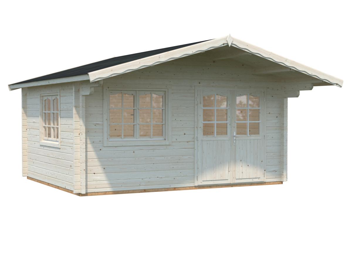 Palmako | Helena S (15'5" x 12'6" | 162.5 sq.ft. | 2.8") Double Glazed Heavy Duty Garden Log Cabin with Roof Overhang