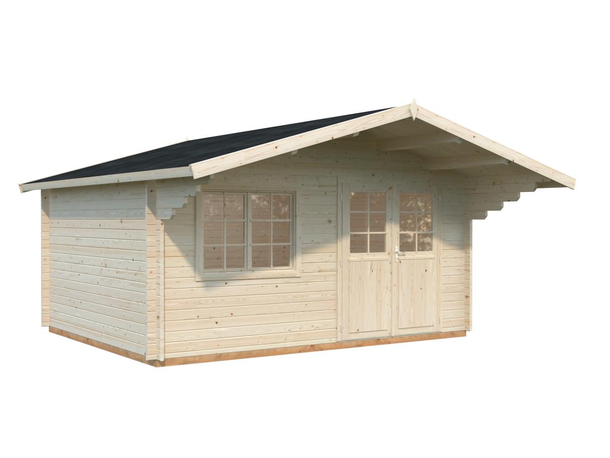 Palmako | Sally L (15'5" x 12'6" | 166.8 sq.ft. | 1.7") Nordic Garden Log Cabin with Overhang Roof