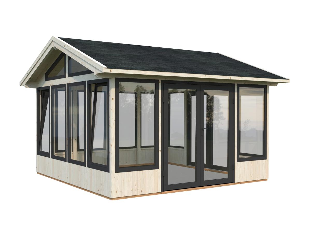 Palmako | Isabella M (13'2" x 13'2" | 158.2 sq.ft. | 3.5") Modern Glass Pavilion with Aluminium Frames