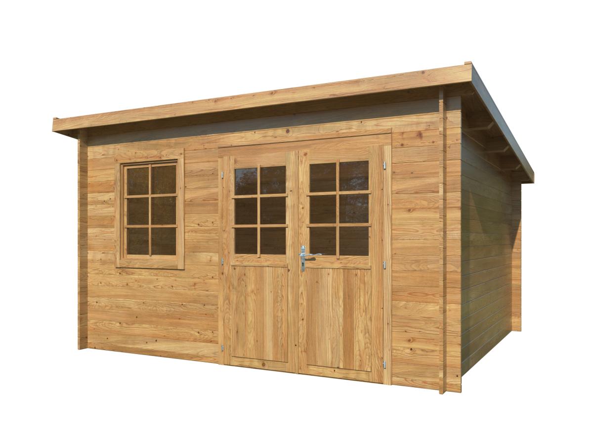Palmako | Alice L (12'6" x 11'1" | 118.4 sq.ft. | 1.1") Large Pressure Treated Garden Shed with Double Doors