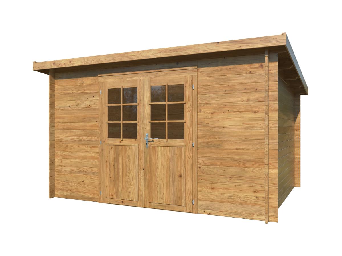 Palmako | Alice M (11'9" x 9'9" | 96.9 sq.ft. | 1.1") Pressure Treated Garden Shed with Double Doors