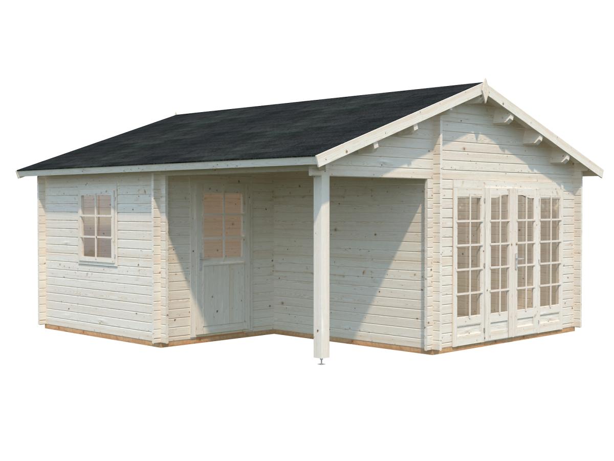Palmako | Irene XL (17'5" x 18'8" | 235.7 sq.ft. | 1.7") Summer House Log Cabin with Porch
