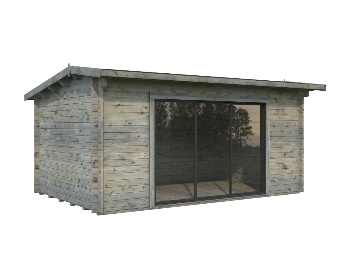 Palmako | Lea M (15'5" x 11'6" | 152.8 sq.ft. | 1.7") Spacious Pent Garden Room with Sliding Doors