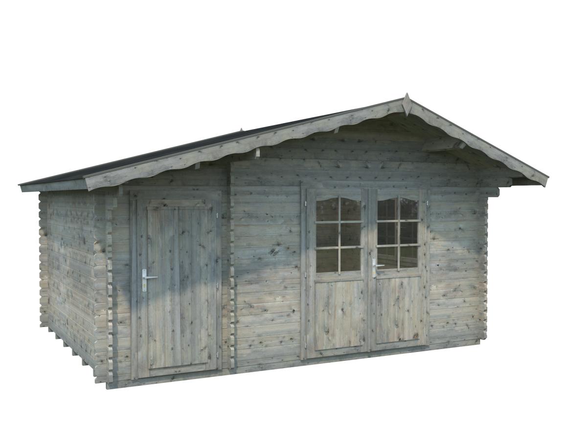 Palmako | Emma XL (15'5" x 11'6" | 154 sq.ft. | 1.3") Alpine Garden Cabin with Side Storage Shed