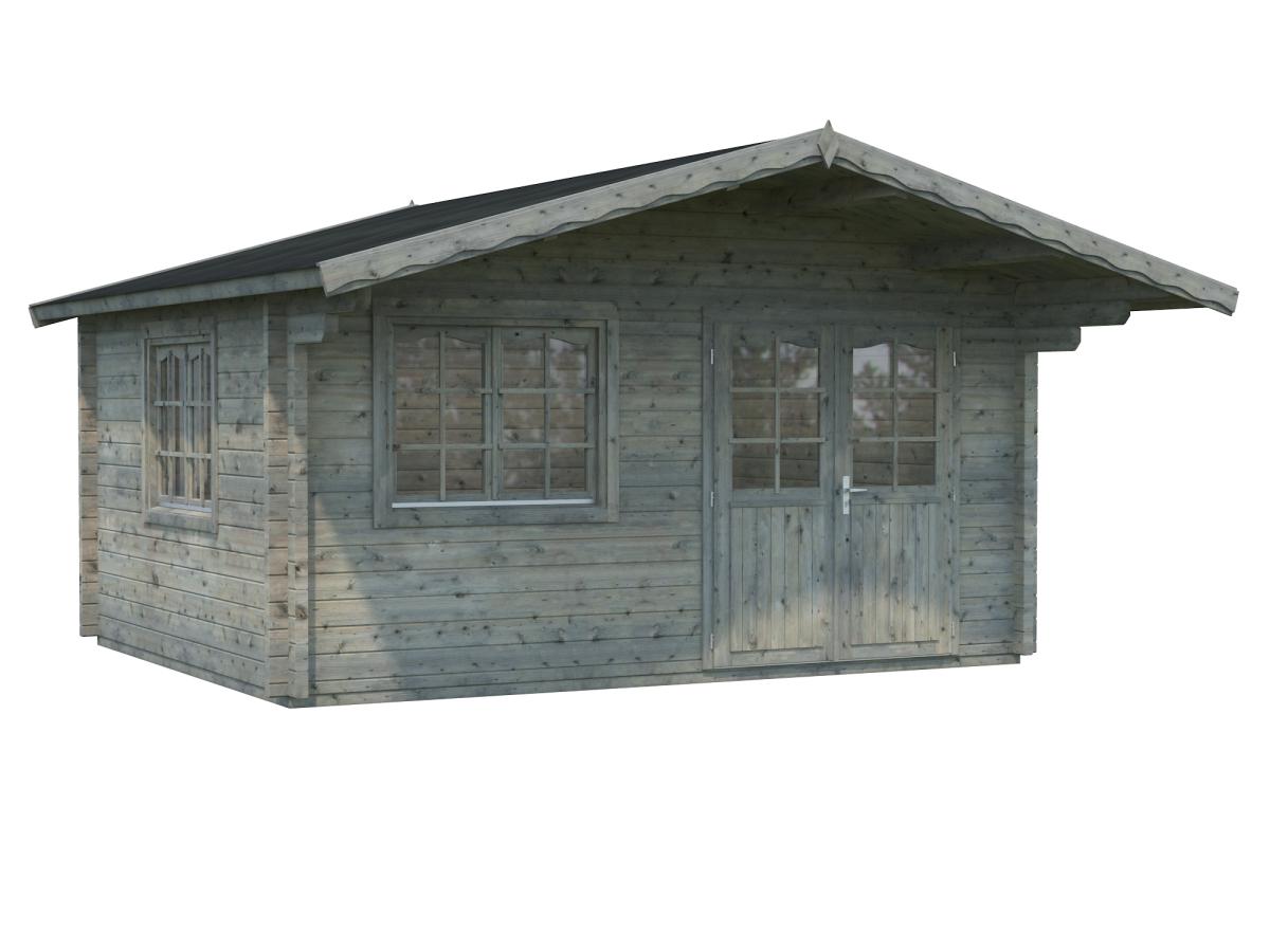 Palmako | Helena S (15'5" x 12'6" | 162.5 sq.ft. | 2.8") Double Glazed Heavy Duty Garden Log Cabin with Roof Overhang