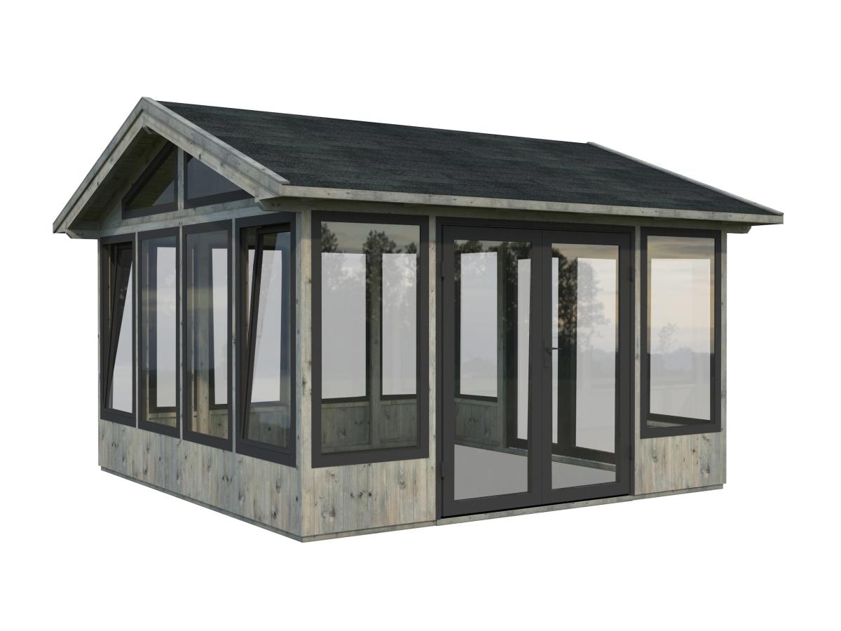 Palmako | Isabella M (13'2" x 13'2" | 158.2 sq.ft. | 3.5") Modern Glass Pavilion with Aluminium Frames