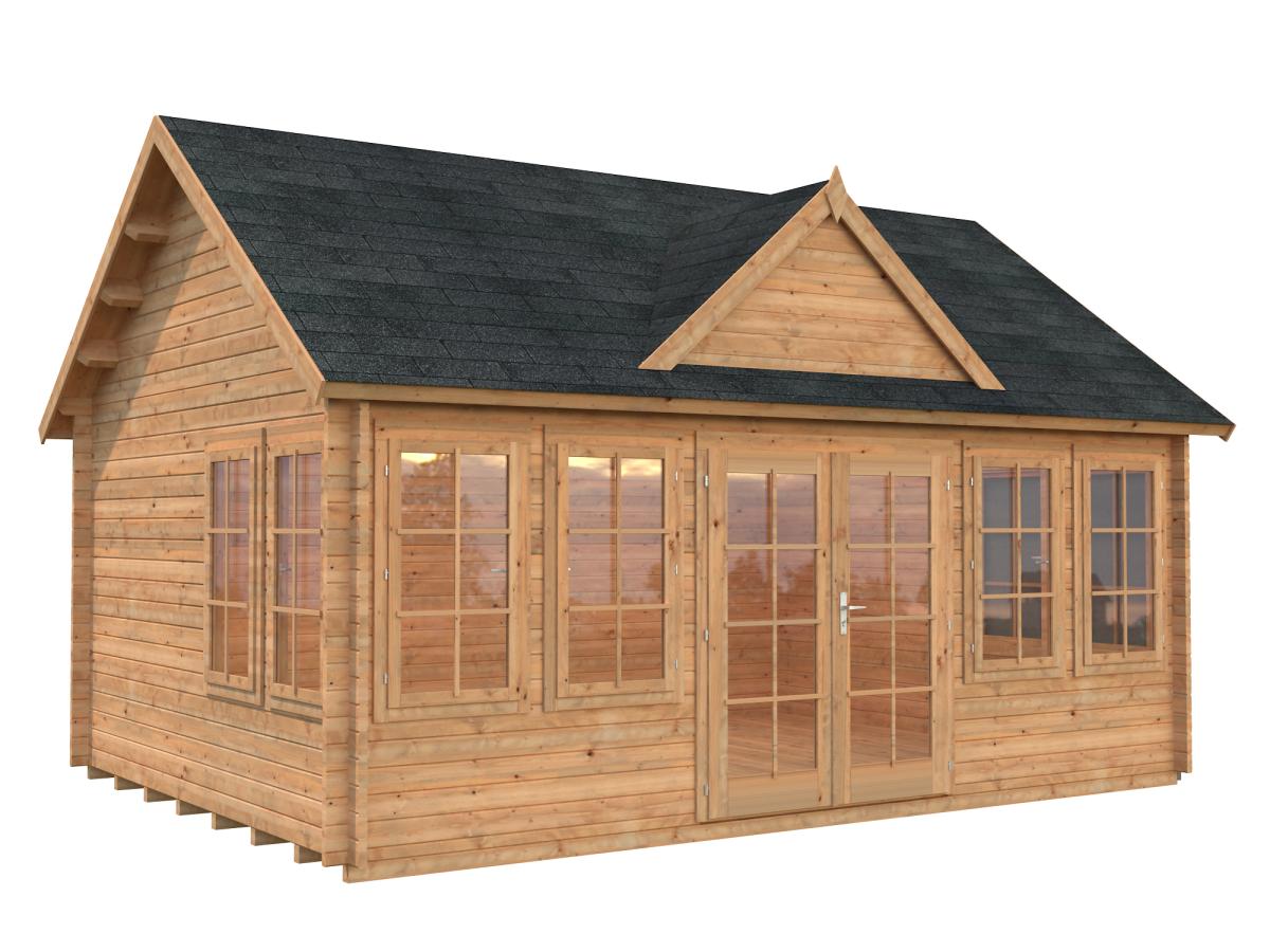 Palmako | Claudia XL (18'1" x 13'1" | 208.8 sq.ft. | 1.7") Clockhouse Log Cabin