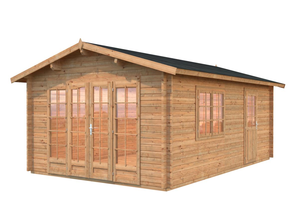Palmako | Irene M (12'6" x 18'8" | 204.5 sq.ft. | 1.7") Spacious Garden Log Cabin