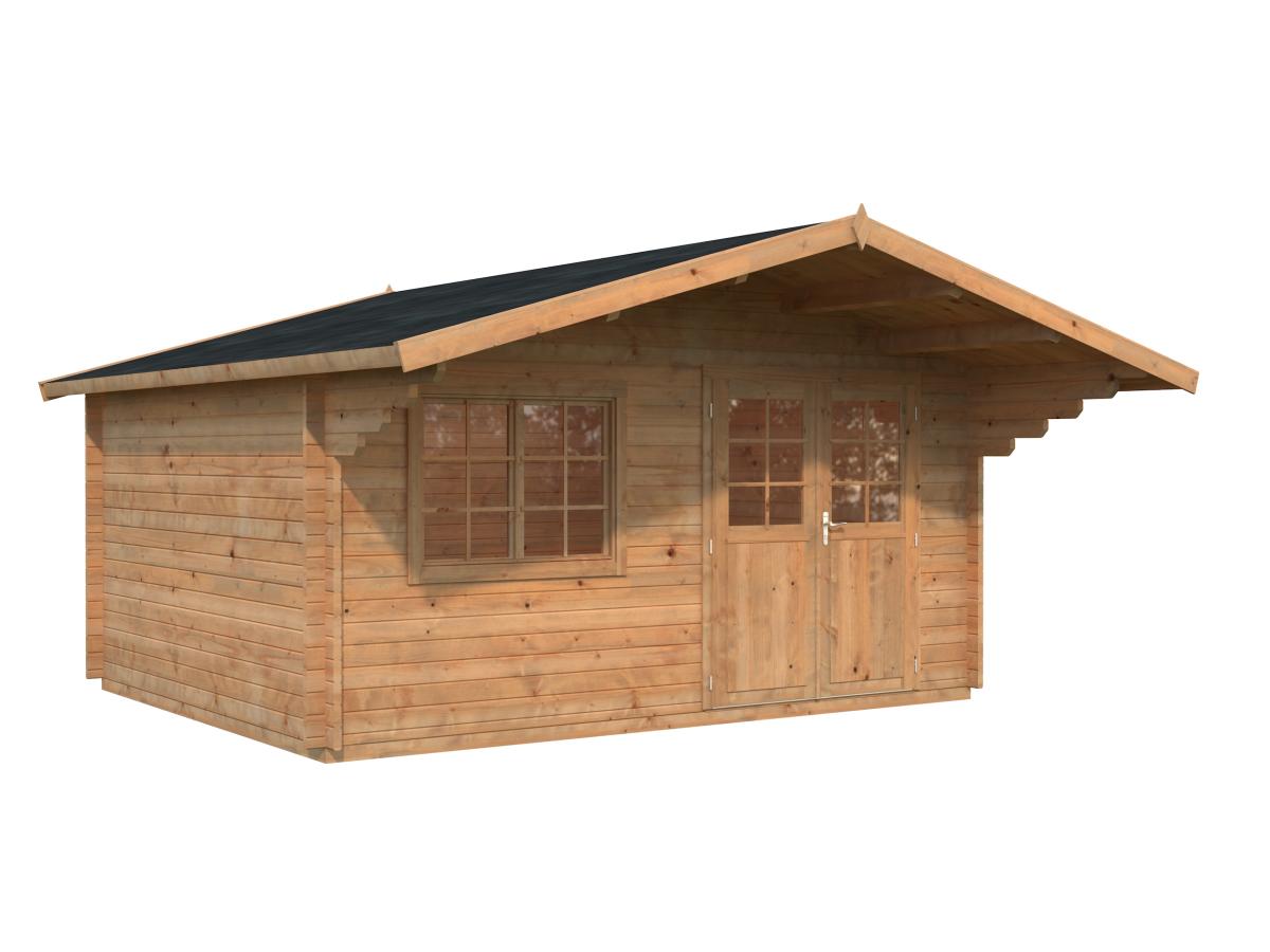 Palmako | Sally L (15'5" x 12'6" | 166.8 sq.ft. | 1.7") Nordic Garden Log Cabin with Overhang Roof