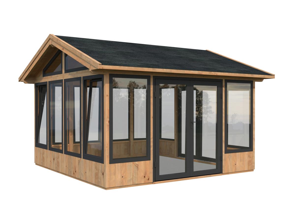 Palmako | Isabella M (13'2" x 13'2" | 158.2 sq.ft. | 3.5") Modern Glass Pavilion with Aluminium Frames