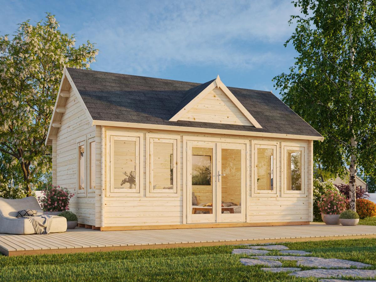 Palmako | Claudia XL (18'1" x 13'1" | 208.8 sq.ft. | 1.7") Clockhouse Log Cabin