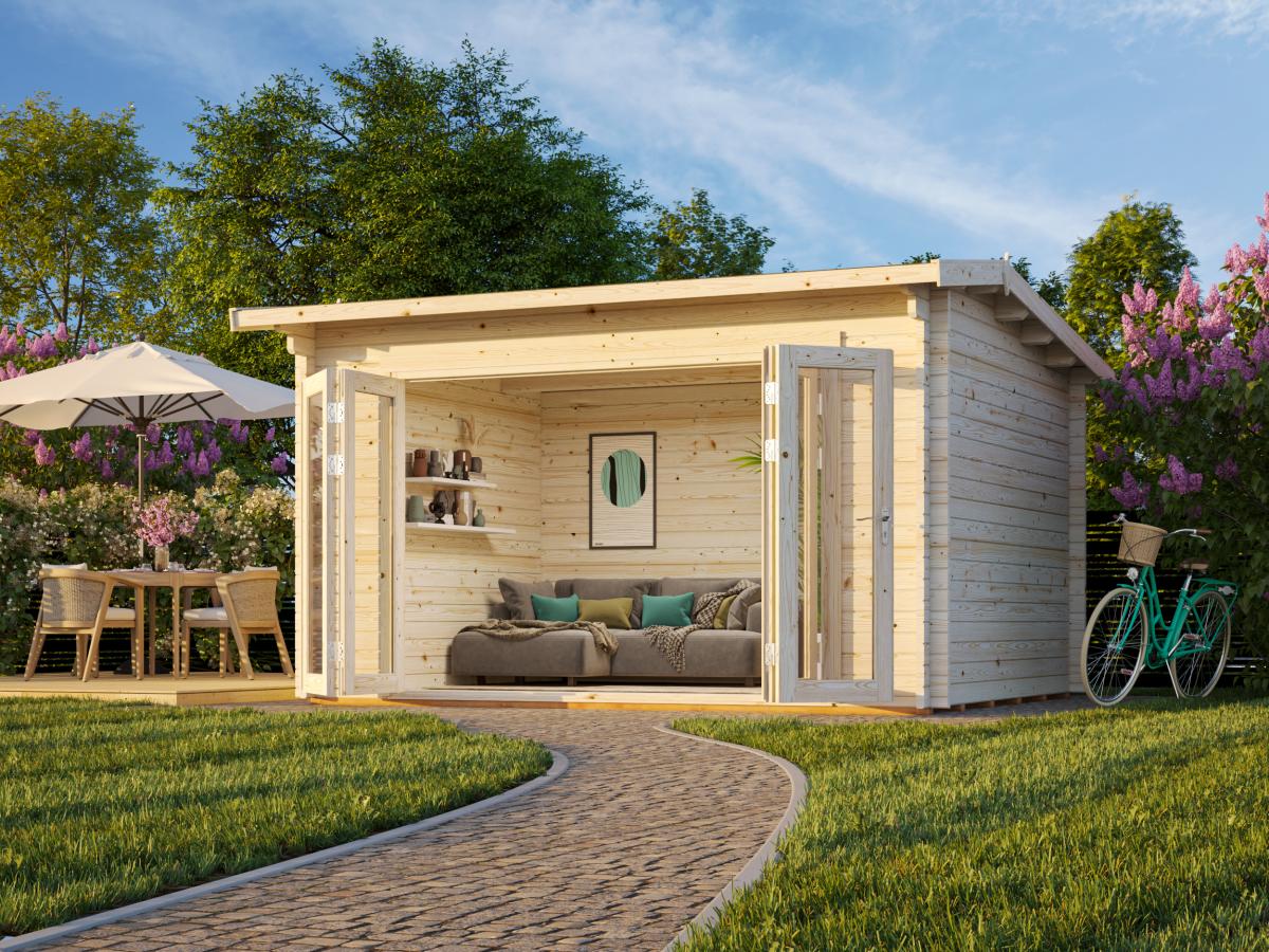 Palmako | Ines M (13'5" x 10'6" | 119.5 sq.ft. | 1.7") Timber Sunroom with Double Glazed Bi-Fold Doors