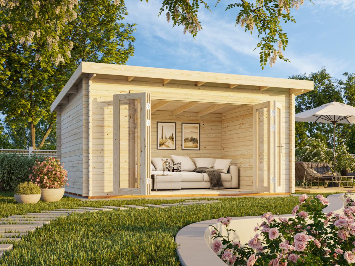 Palmako | Lea M (15'5" x 11'6" | 152.8 sq.ft. | 1.7") Spacious Pent Garden Room with Bi-Fold Doors