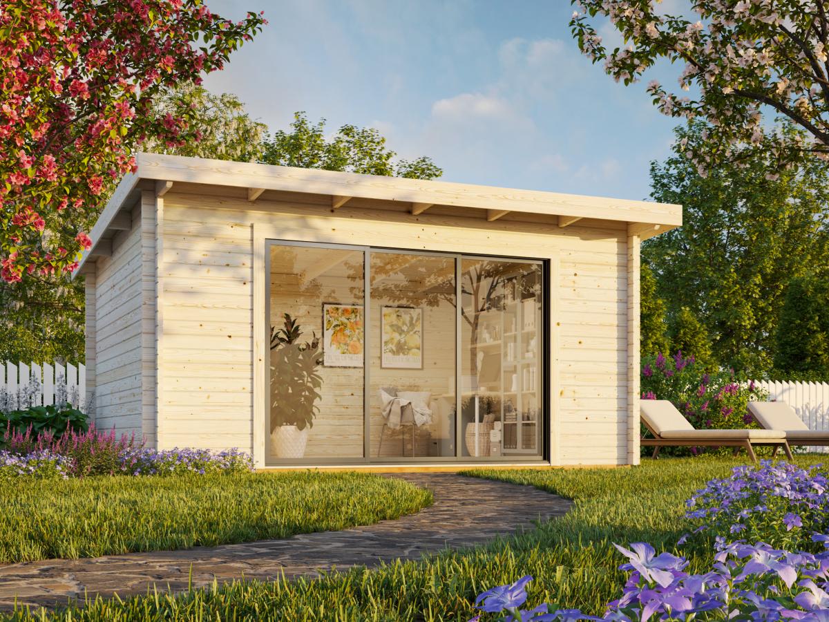 Palmako | Lea M (15'5" x 11'6" | 152.8 sq.ft. | 1.7") Spacious Pent Garden Room with Sliding Doors