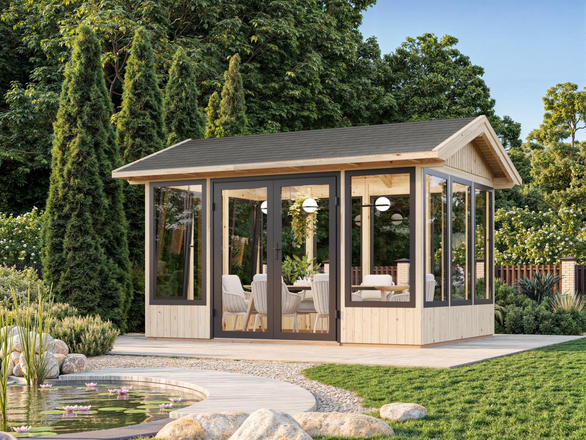 Palmako | Isabella S (9'11" x 13'2" | 117.3 sq.ft. | 3.5") Modern Glass Pavilion with Aluminium Frames