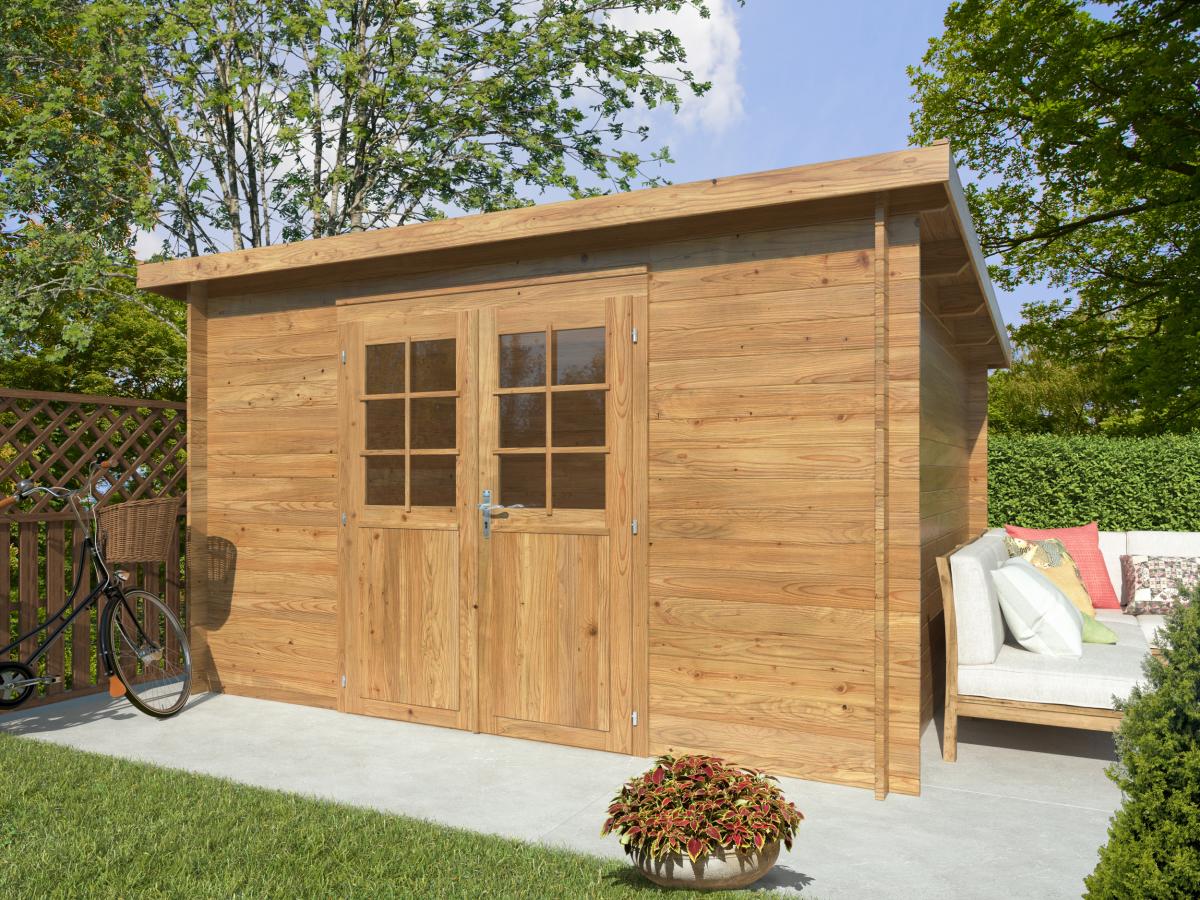 Palmako | Alice M (11'9" x 9'9" | 96.9 sq.ft. | 1.1") Pressure Treated Garden Shed with Double Doors