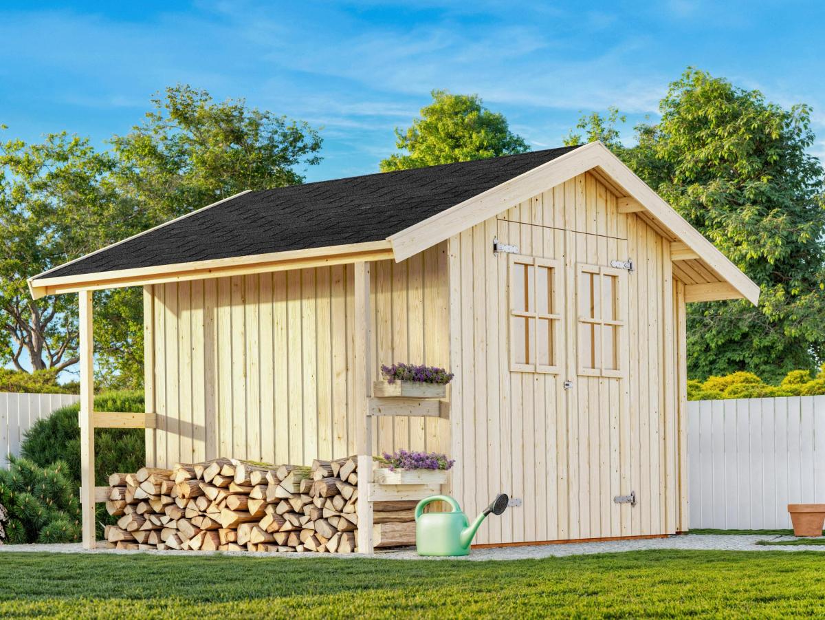 Palmako | Marcus (7'8" x 7'10" | 70 sq.ft.) Garden Shed With Log Store