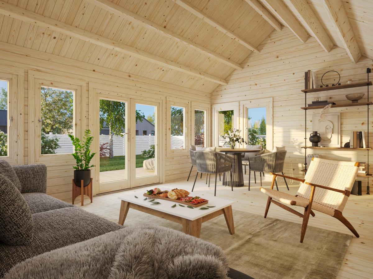 Palmako | Claudia XL (18'1" x 13'1" | 208.8 sq.ft. | 1.7") Clockhouse Log Cabin