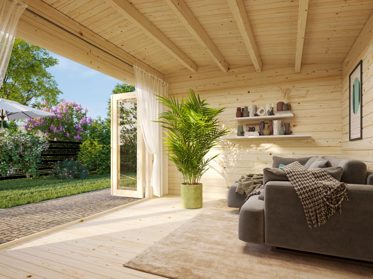 Palmako | Ines M (13'5" x 10'6" | 119.5 sq.ft. | 1.7") Timber Sunroom with Double Glazed Bi-Fold Doors