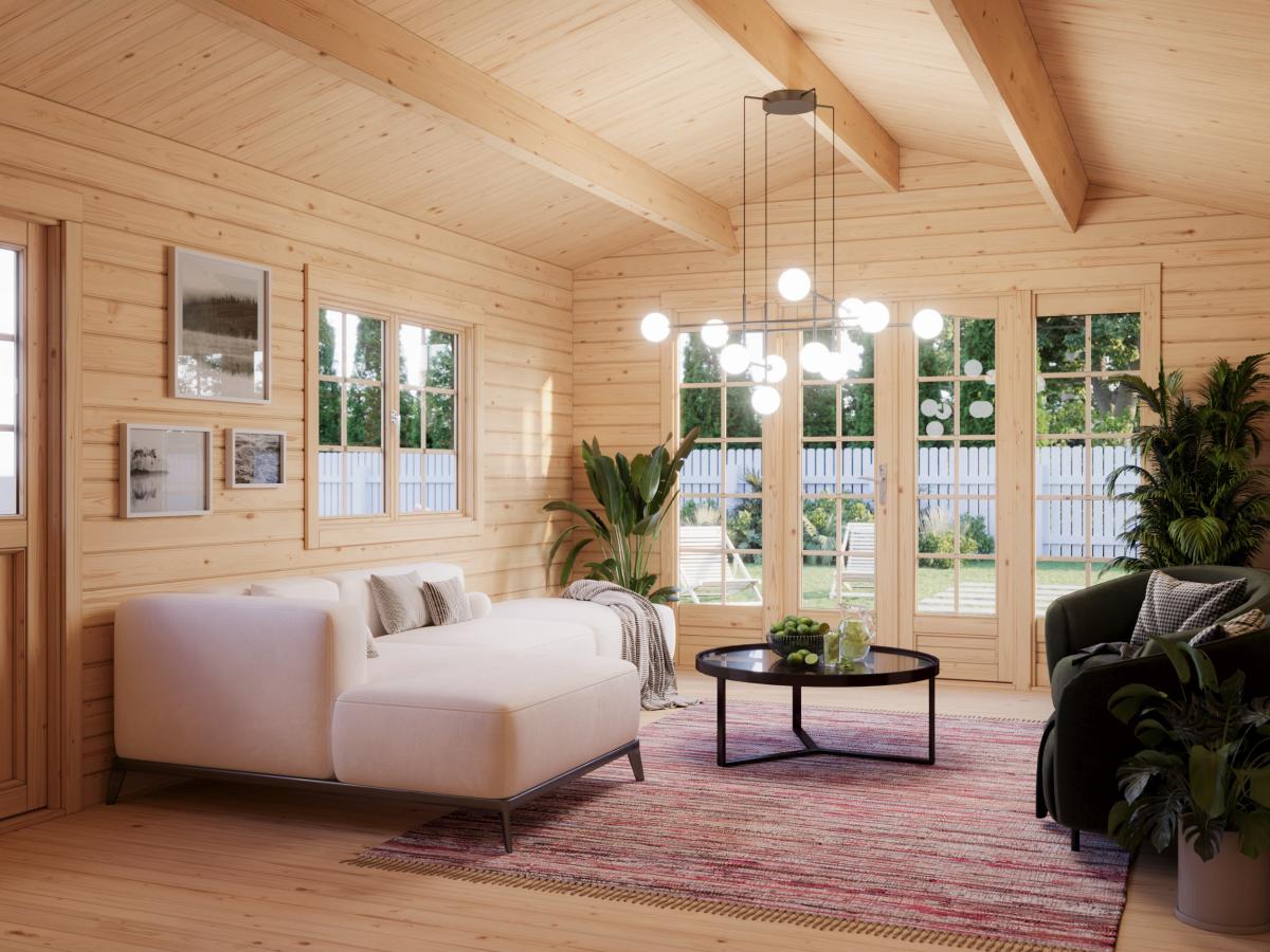 Palmako | Irene M (12'6" x 18'8" | 204.5 sq.ft. | 1.7") Spacious Garden Log Cabin