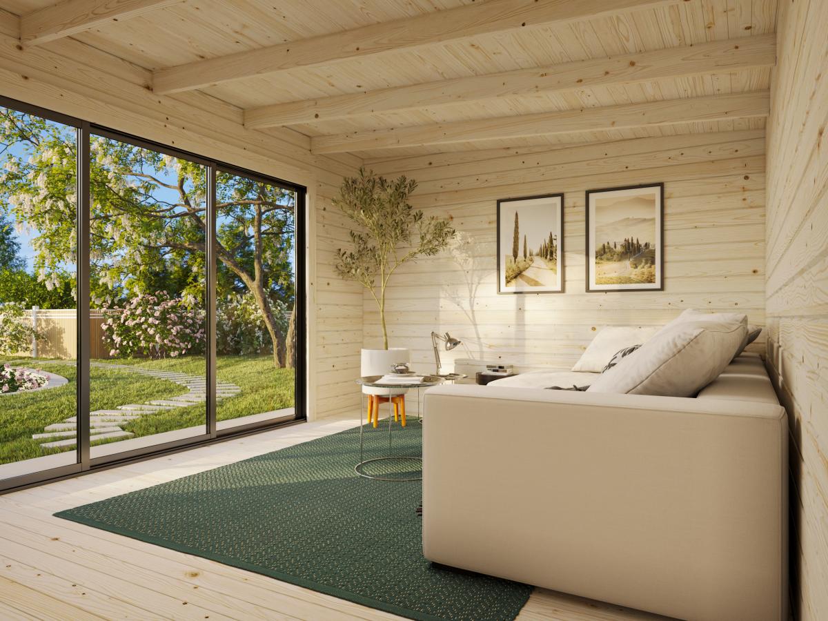 Palmako | Lea M (15'5" x 11'6" | 152.8 sq.ft. | 1.7") Spacious Pent Garden Room with Sliding Doors