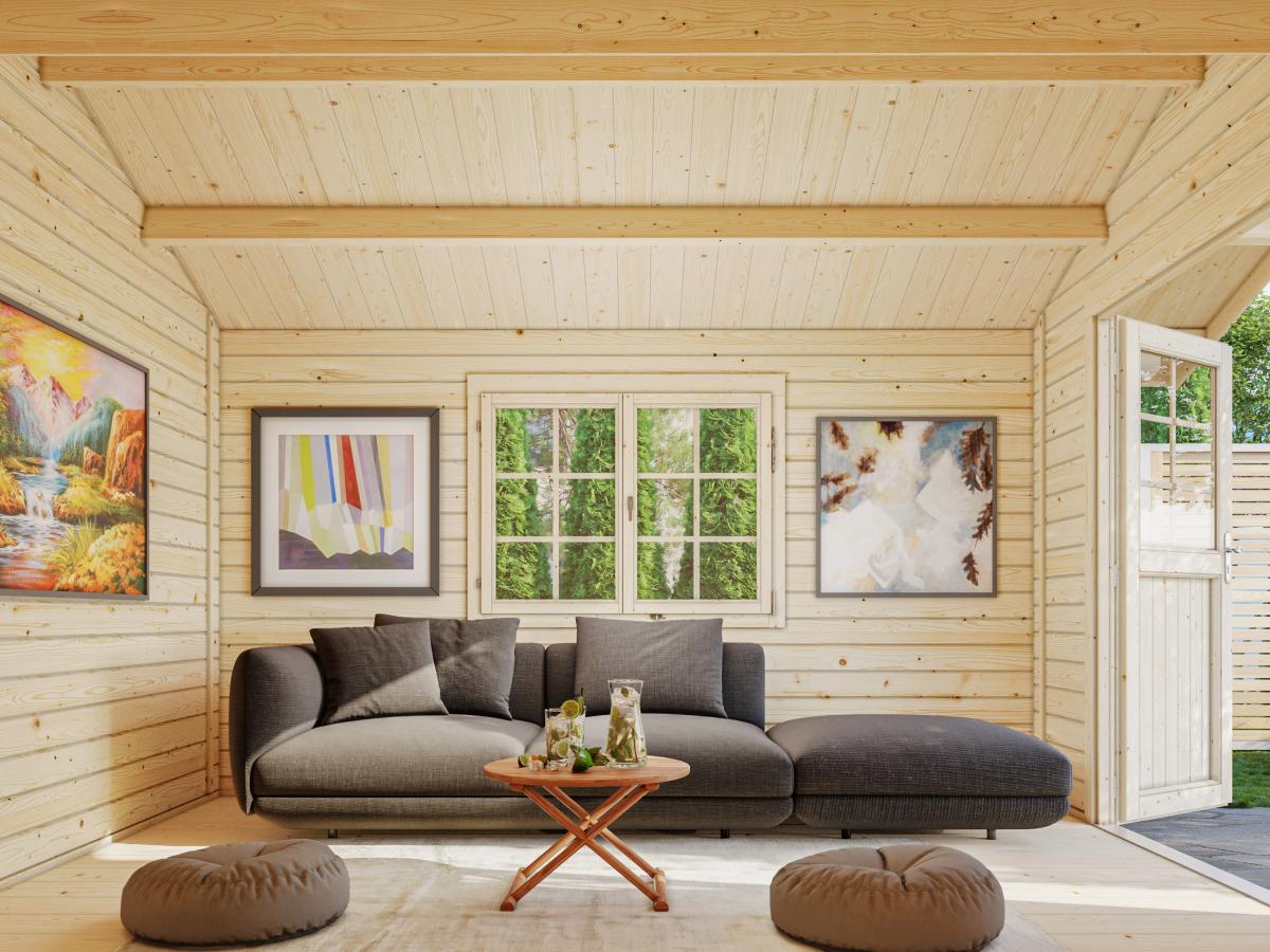 Palmako | Sally S (10'6" x 12'6" | 110 sq.ft. | 1.7") Compact Nordic Style Traditional Log Cabin