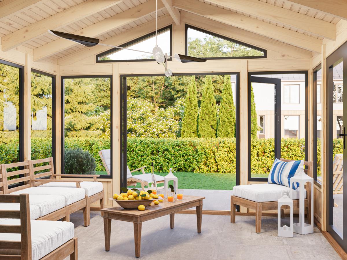 Palmako | Isabella M (13'2" x 13'2" | 158.2 sq.ft. | 3.5") Modern Glass Pavilion with Aluminium Frames