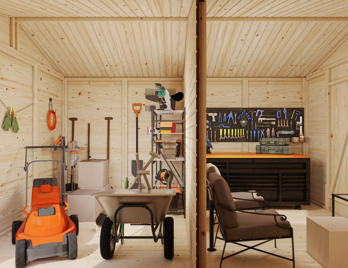 Palmako | Dan M (8'11" x 12'2" | 106.6 sq.ft.) Two Room Storage Shed