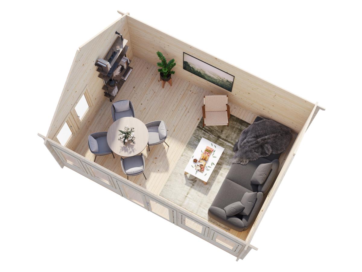 Palmako | Claudia XL (18'1" x 13'1" | 208.8 sq.ft. | 1.7") Clockhouse Log Cabin