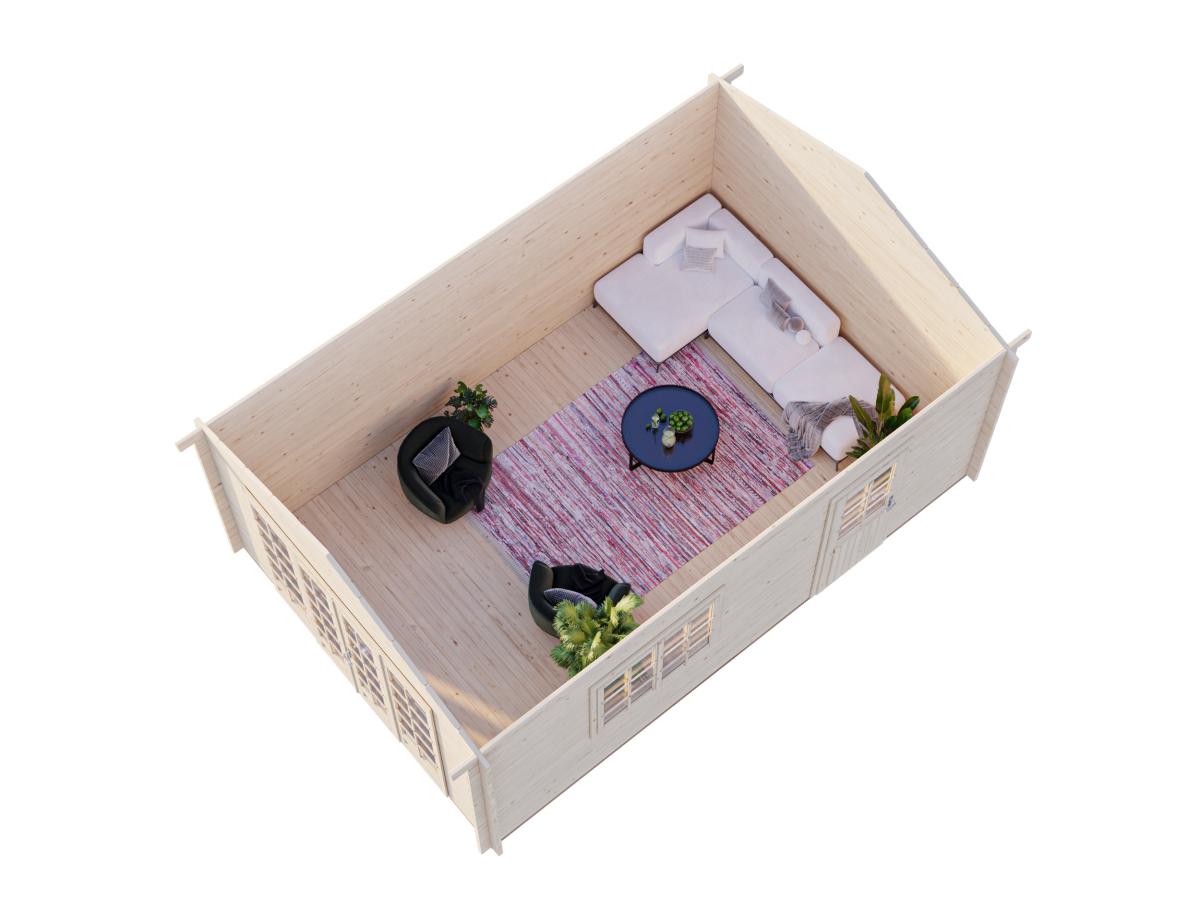 Palmako | Irene M (12'6" x 18'8" | 204.5 sq.ft. | 1.7") Spacious Garden Log Cabin