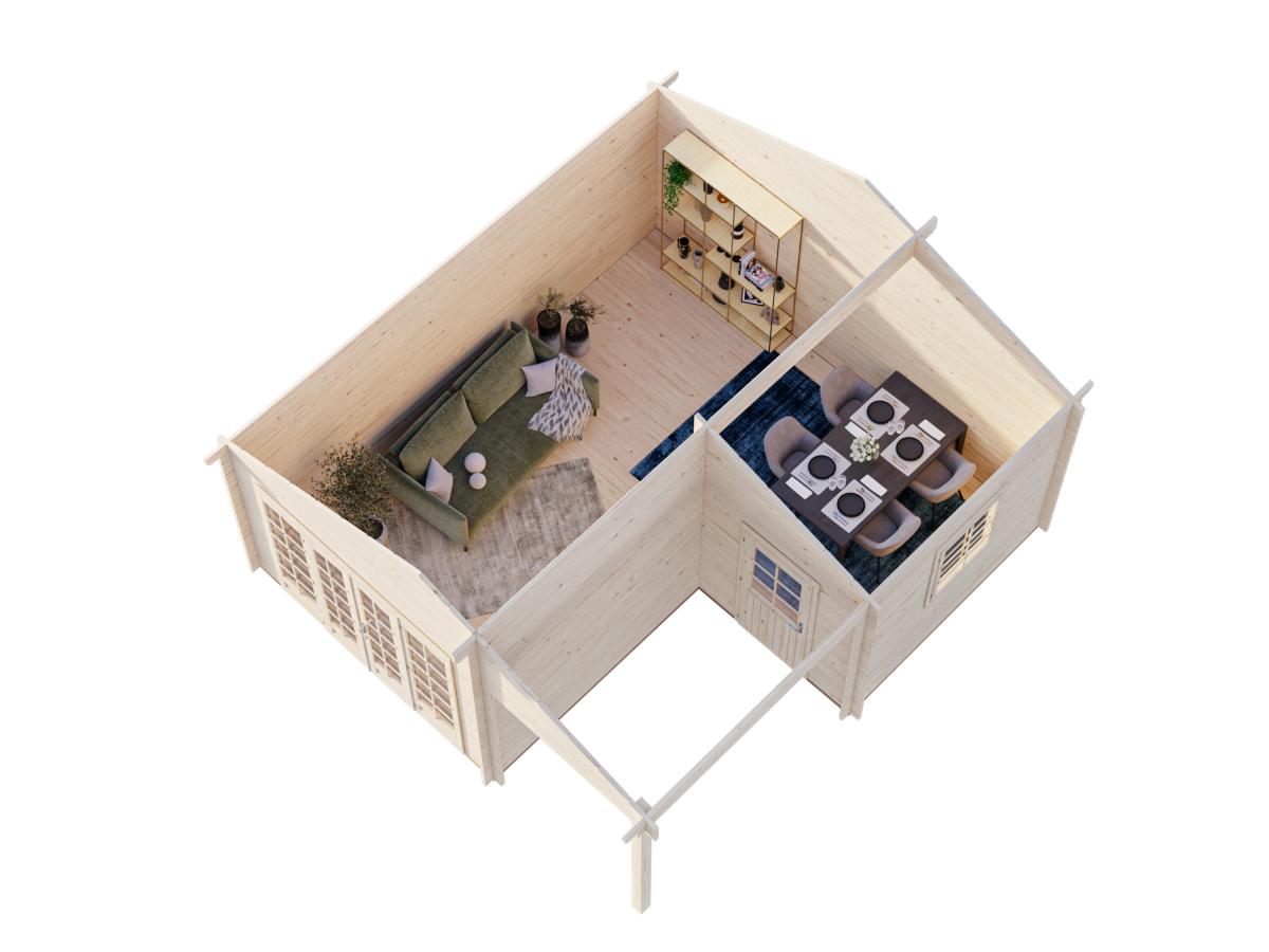 Palmako | Irene XL (17'5" x 18'8" | 235.7 sq.ft. | 1.7") Summer House Log Cabin with Porch