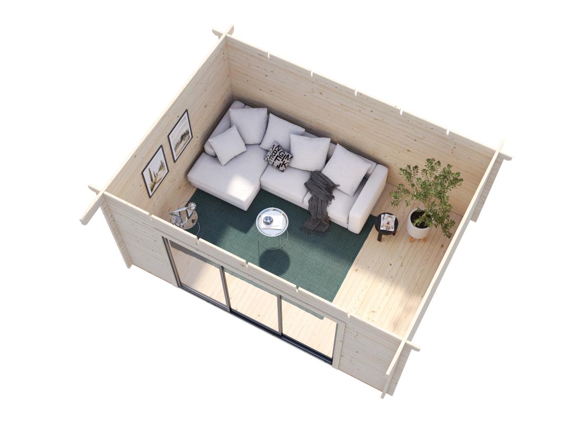 Palmako | Lea M (15'5" x 11'6" | 152.8 sq.ft. | 1.7") Spacious Pent Garden Room with Sliding Doors