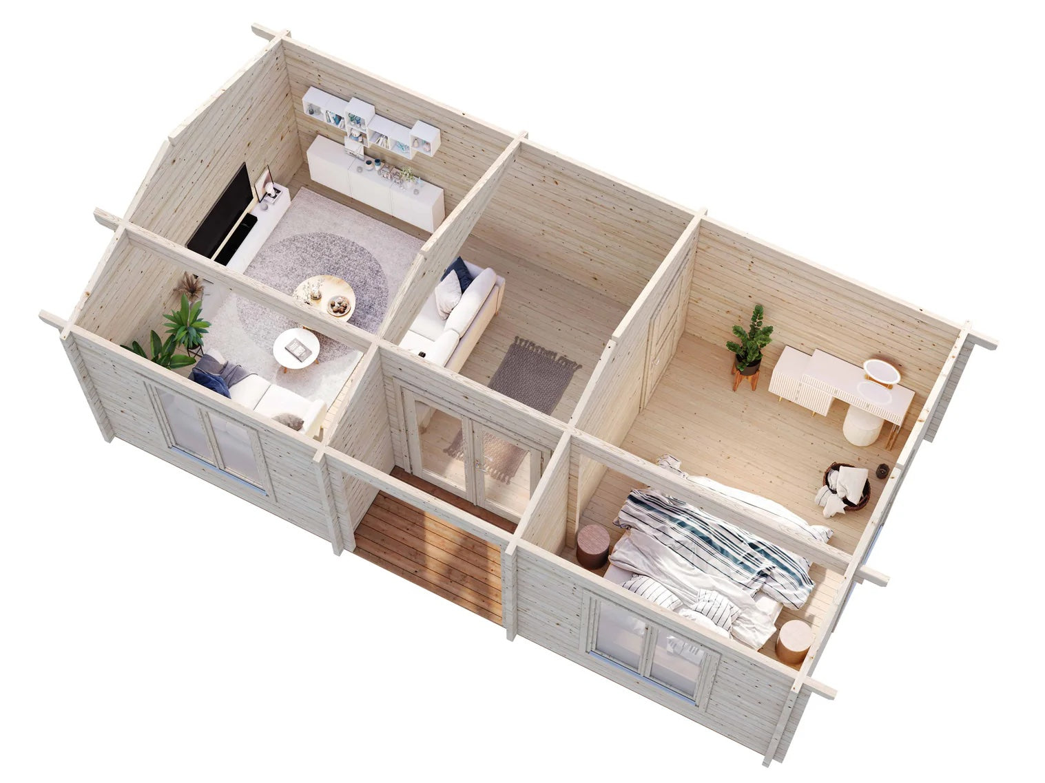 Palmako | Anna M (25'11" x 13'9" | 288.5 sq.ft. | 2.8") Modern Two Room Timber Holiday Cottage - As Seen On Living Big In a Tiny House