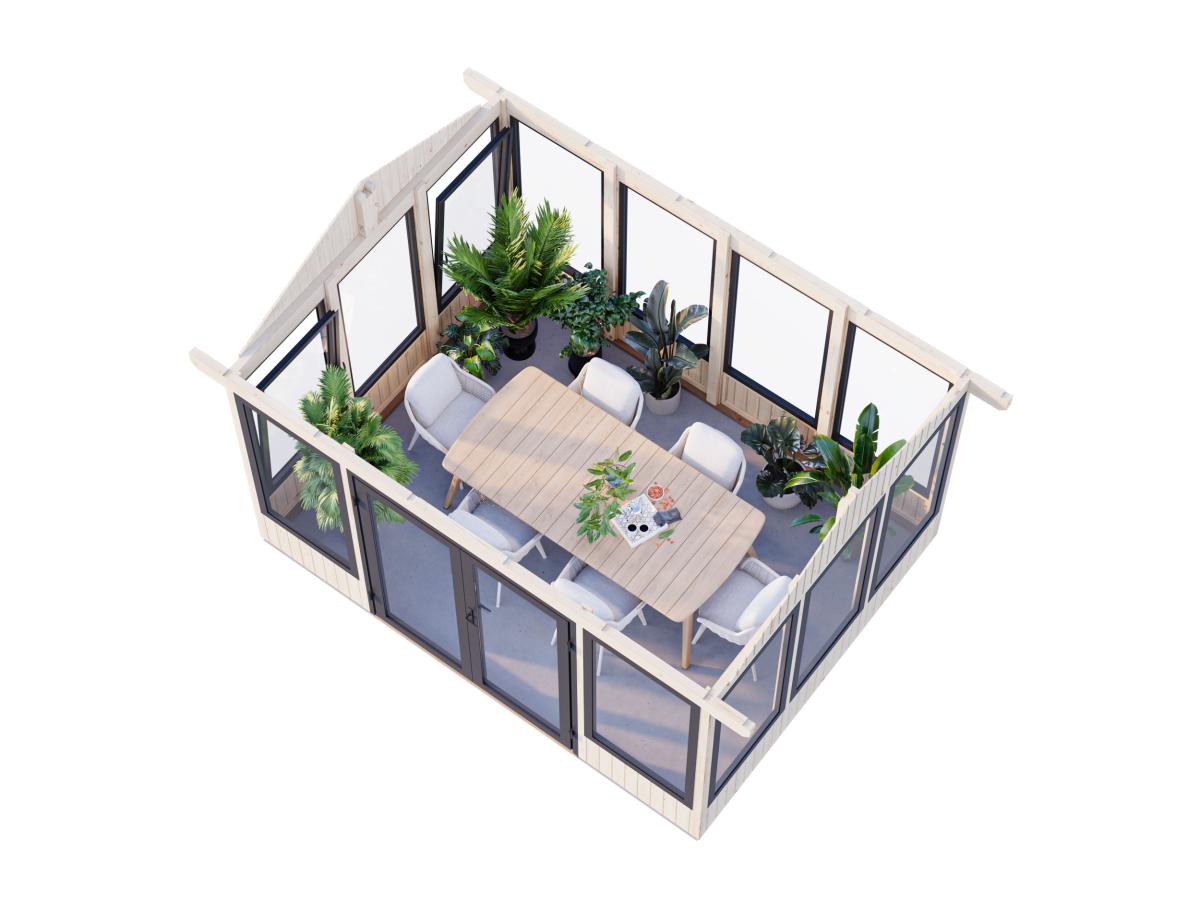 Palmako | Isabella S (9'11" x 13'2" | 117.3 sq.ft. | 3.5") Modern Glass Pavilion with Aluminium Frames