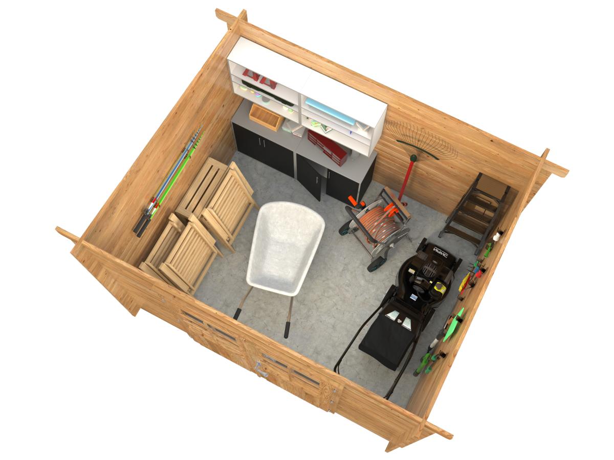 Palmako | Alice S (9'10" x 8'2" | 65.7 sq.ft. | 1.1") Compact Pressure Treated Garden Shed