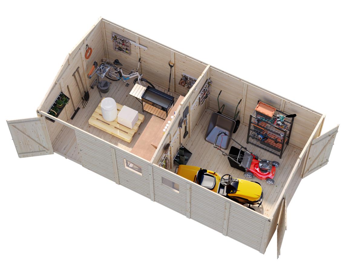 Palmako | Dan L (8'11" x 18'1" | 158.2 sq.ft.) Large Two Room Storage Shed