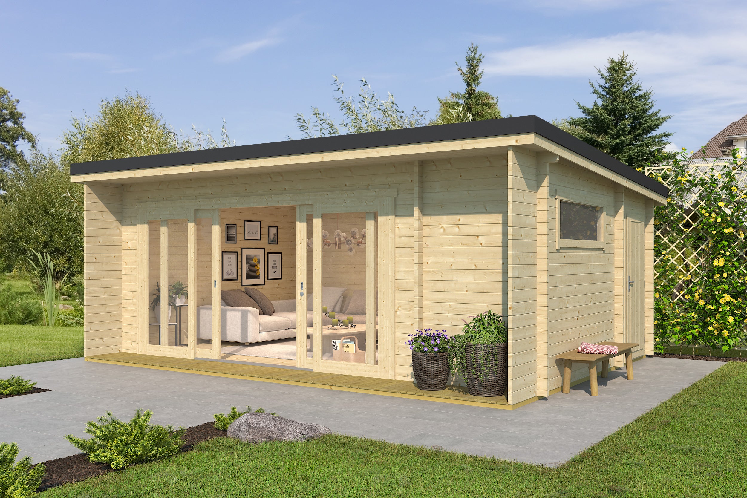 Lasita Maja | Java (19'11" x 12'9" | 246 sq.ft.) Modern Garden Cabin With Premium Glazing & Dual-Access Storage