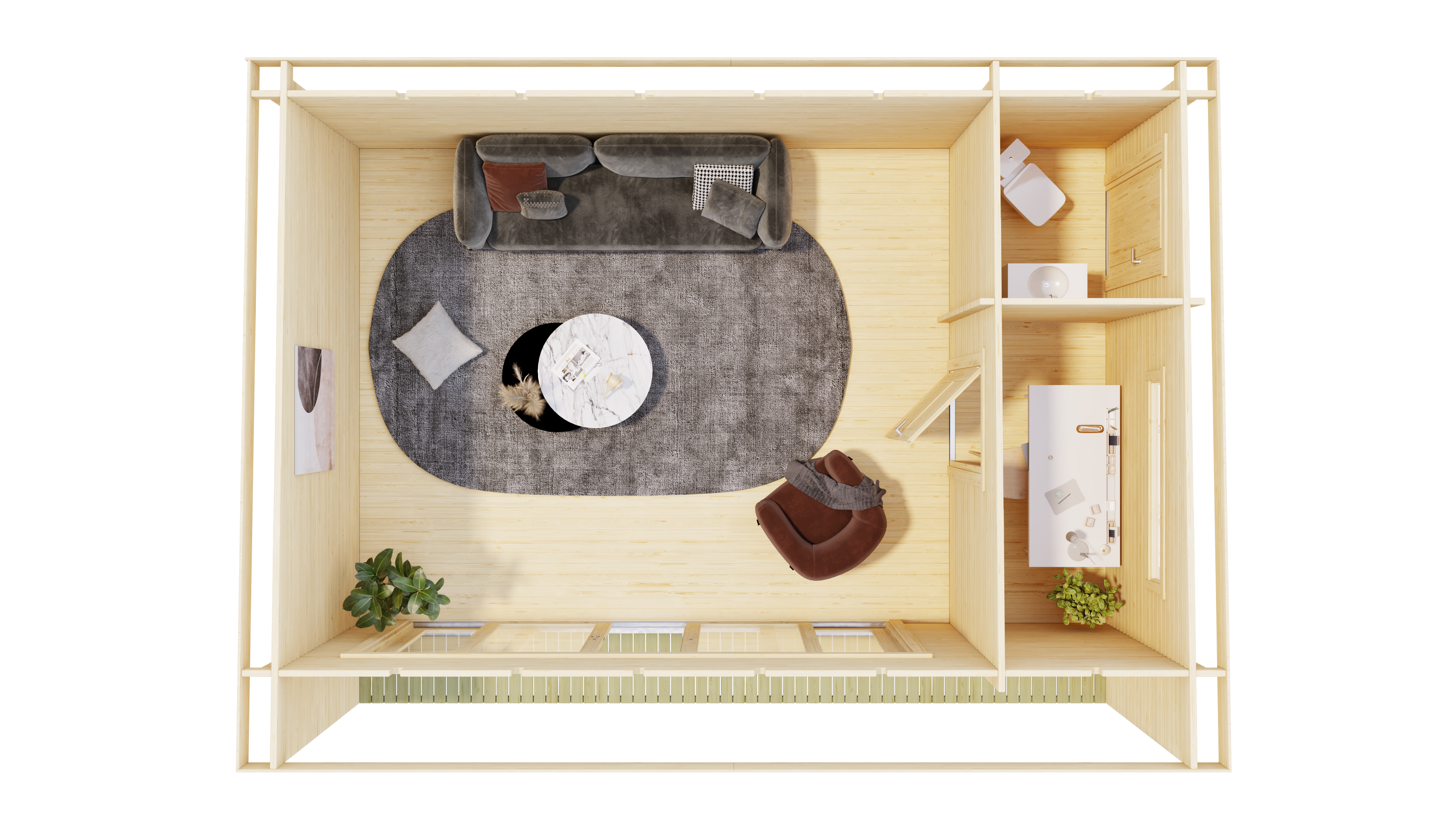 Lasita Maja | Java (19'11" x 12'9" | 246 sq.ft.) Modern Garden Cabin With Premium Glazing & Dual-Access Storage