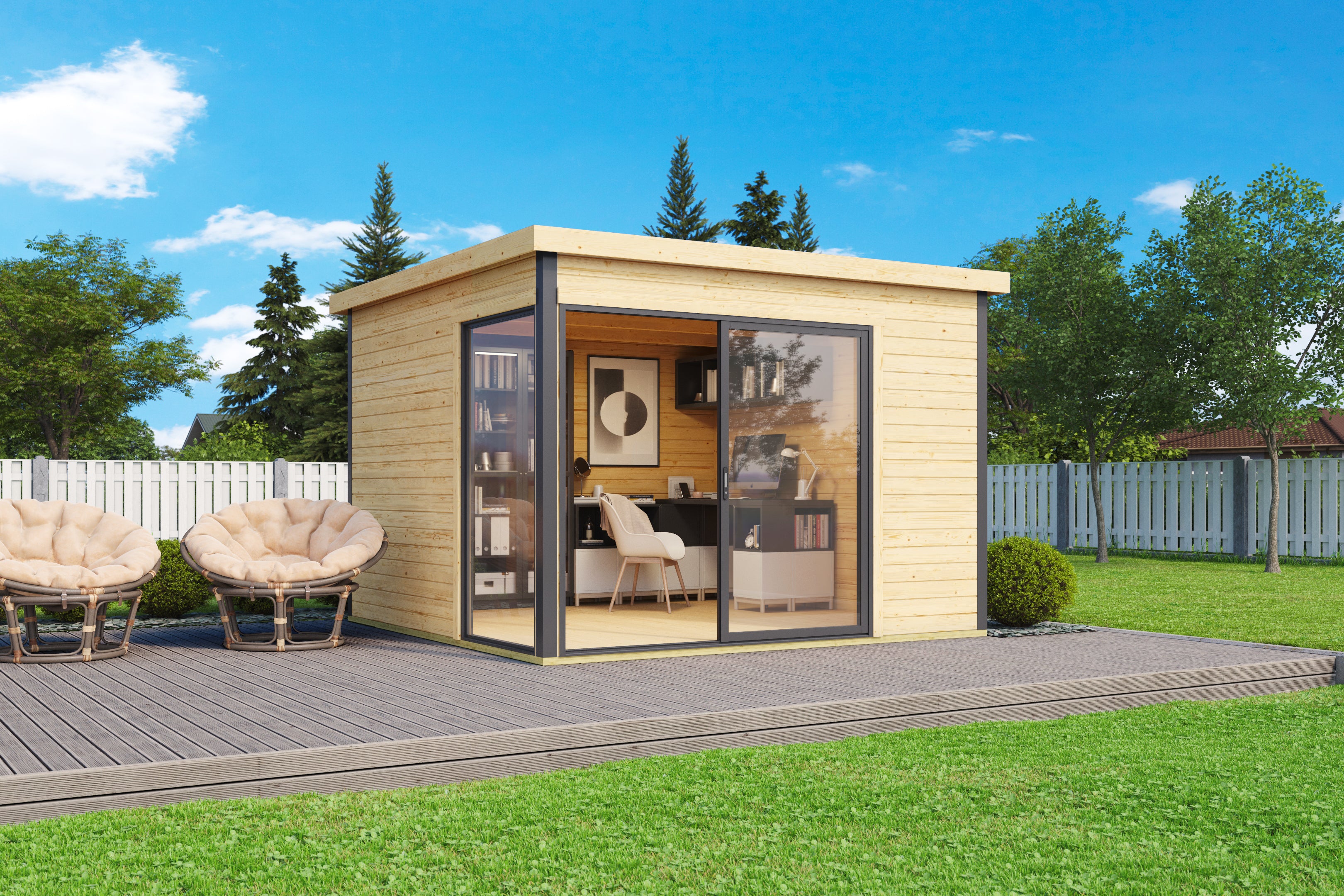 Lasita Maja | Domeo 1 (9'10" x 9'10" | 91 sq.ft.) Modern Cabin With Glass Panels