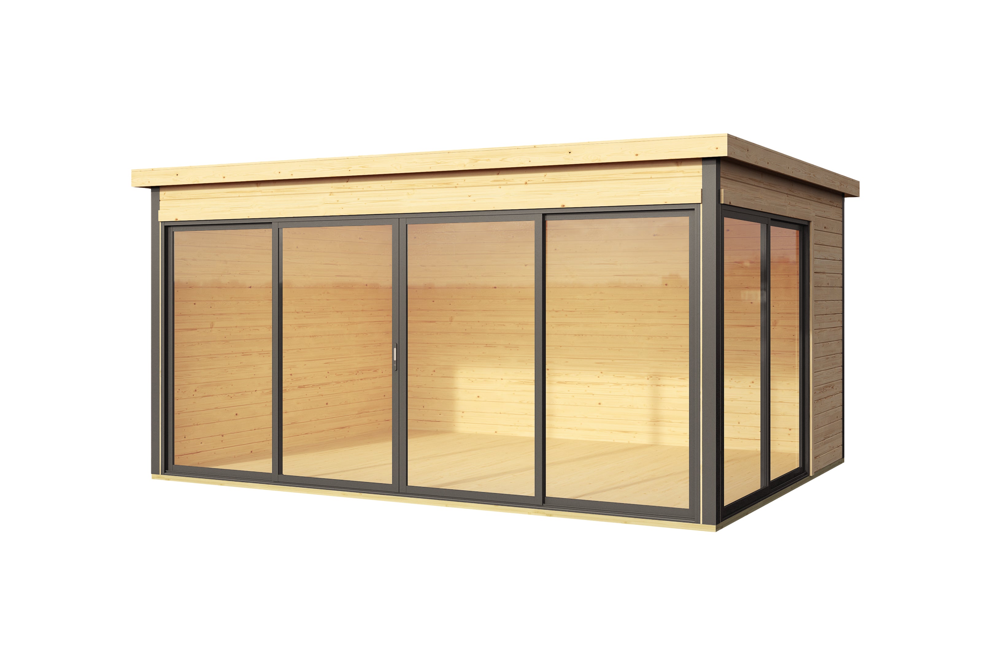 Lasita Maja | Domeo 4 (13'9" x 10'7" | 138 sq.ft.) Modern Cabin With Large Window Facade