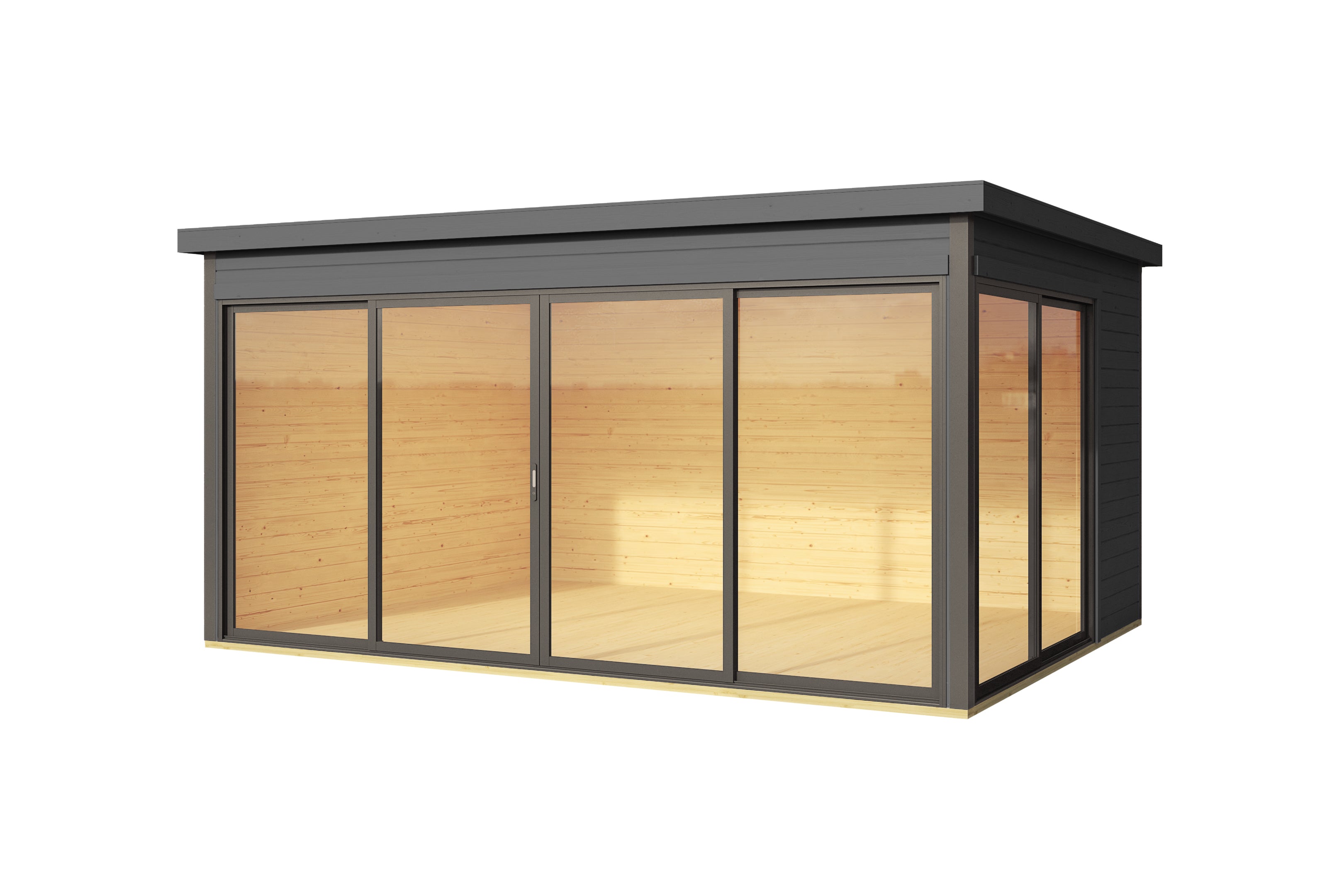 Lasita Maja | Domeo 4 (13'9" x 10'7" | 138 sq.ft.) Modern Cabin With Large Window Facade