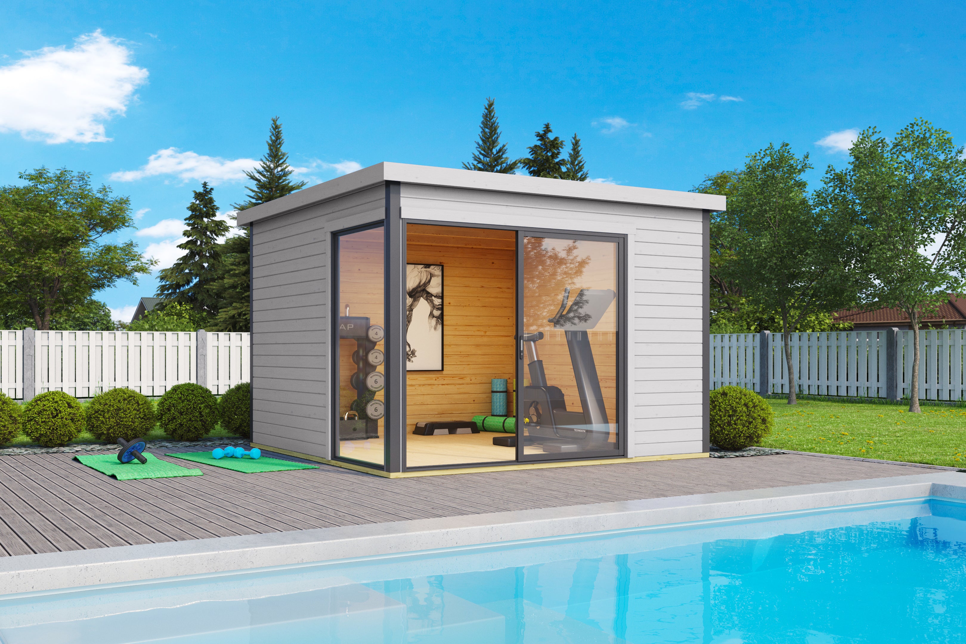 Lasita Maja | Domeo 1 (9'10" x 9'10" | 91 sq.ft.) Modern Cabin With Glass Panels