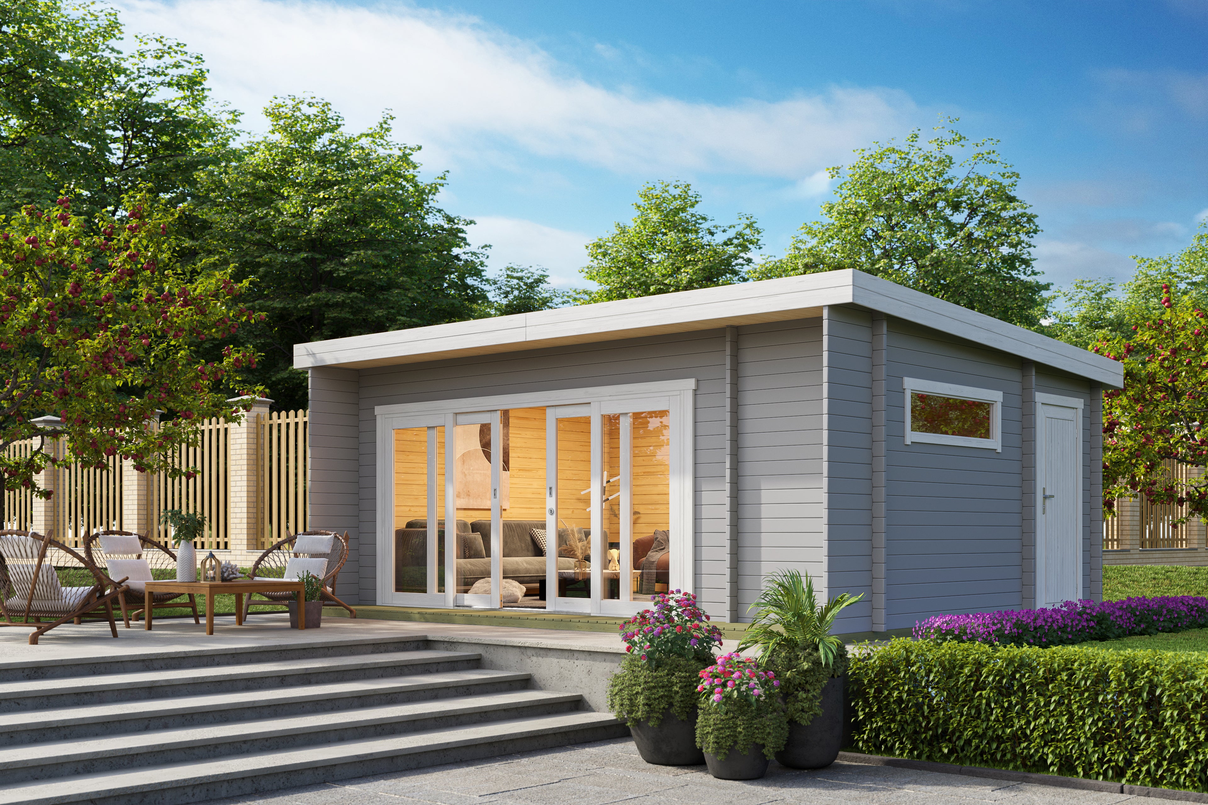 Lasita Maja | Java (19'11" x 12'9" | 246 sq.ft.) Modern Garden Cabin With Premium Glazing & Dual-Access Storage