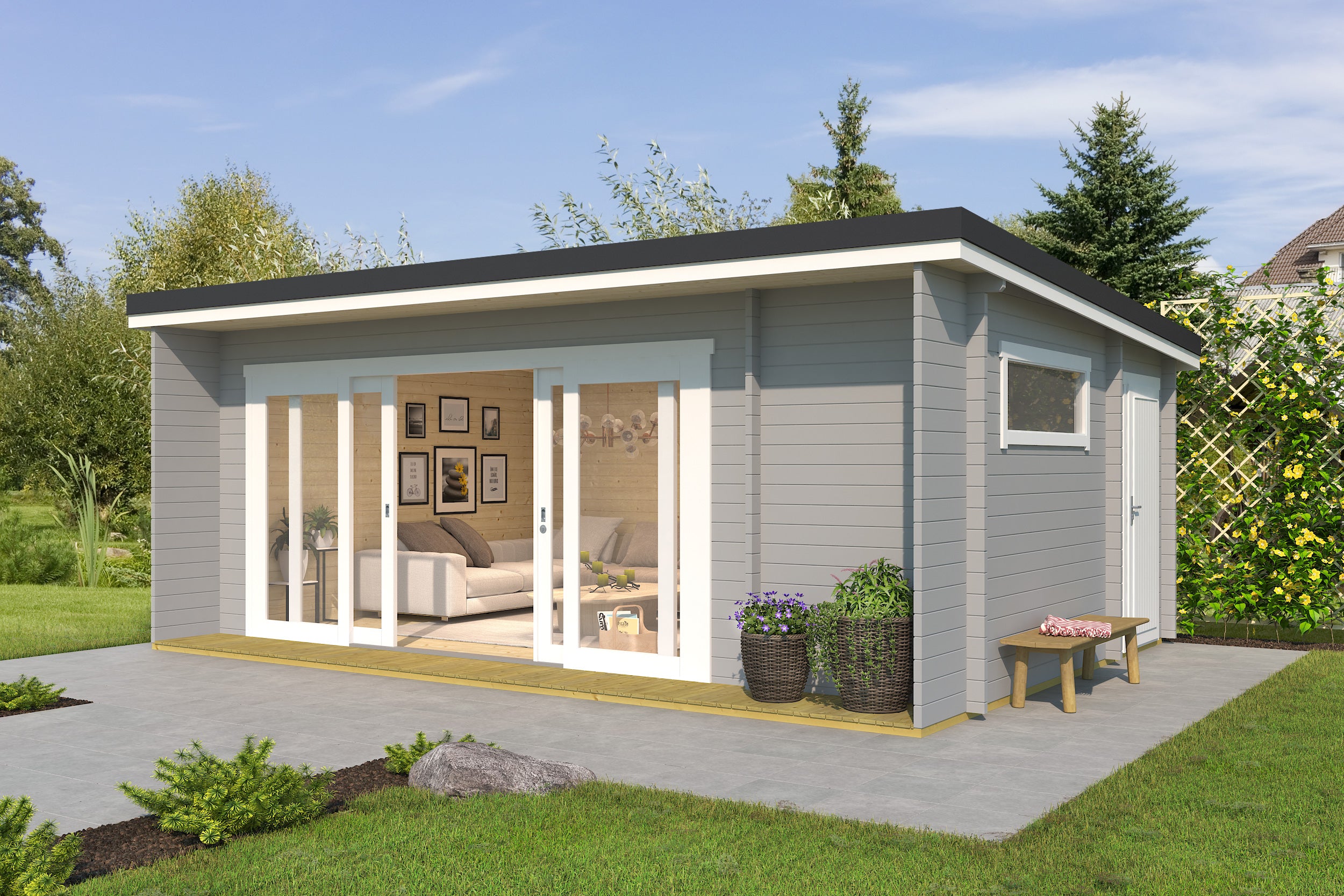 Lasita Maja | Java (19'11" x 12'9" | 246 sq.ft.) Modern Garden Cabin With Premium Glazing & Dual-Access Storage