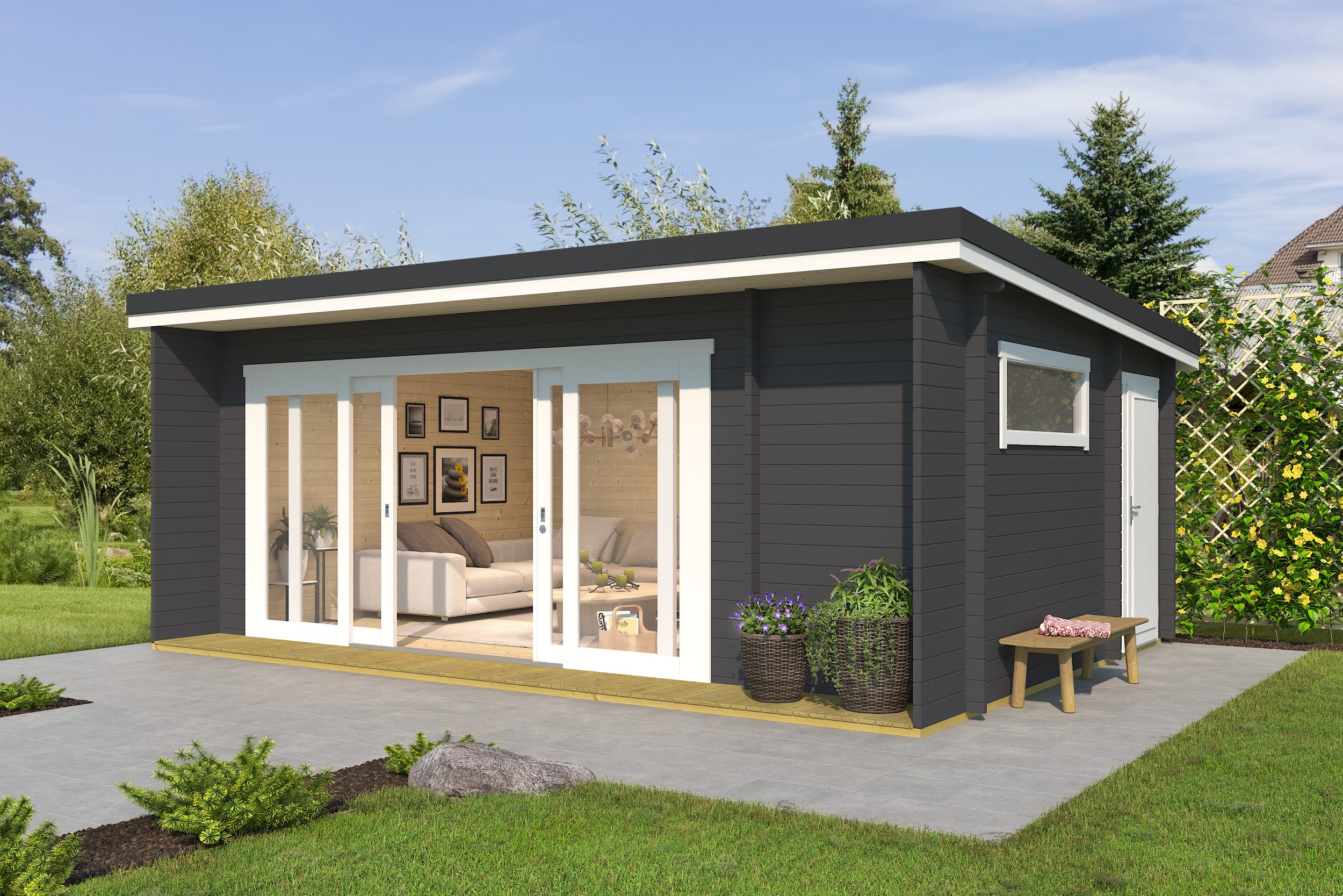 Lasita Maja | Java (19'11" x 12'9" | 246 sq.ft.) Modern Garden Cabin With Premium Glazing & Dual-Access Storage