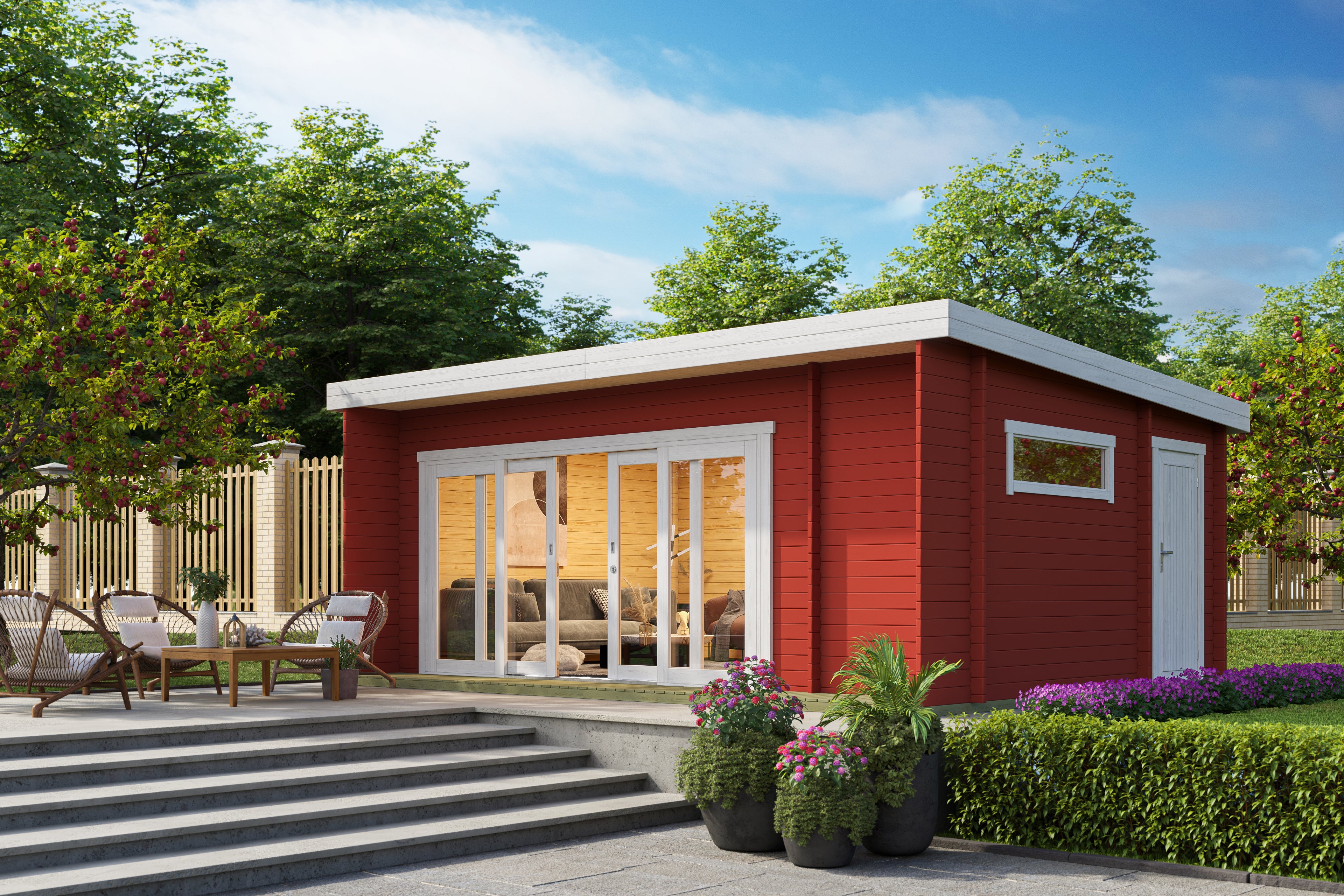 Lasita Maja | Java (19'11" x 12'9" | 246 sq.ft.) Modern Garden Cabin With Premium Glazing & Dual-Access Storage