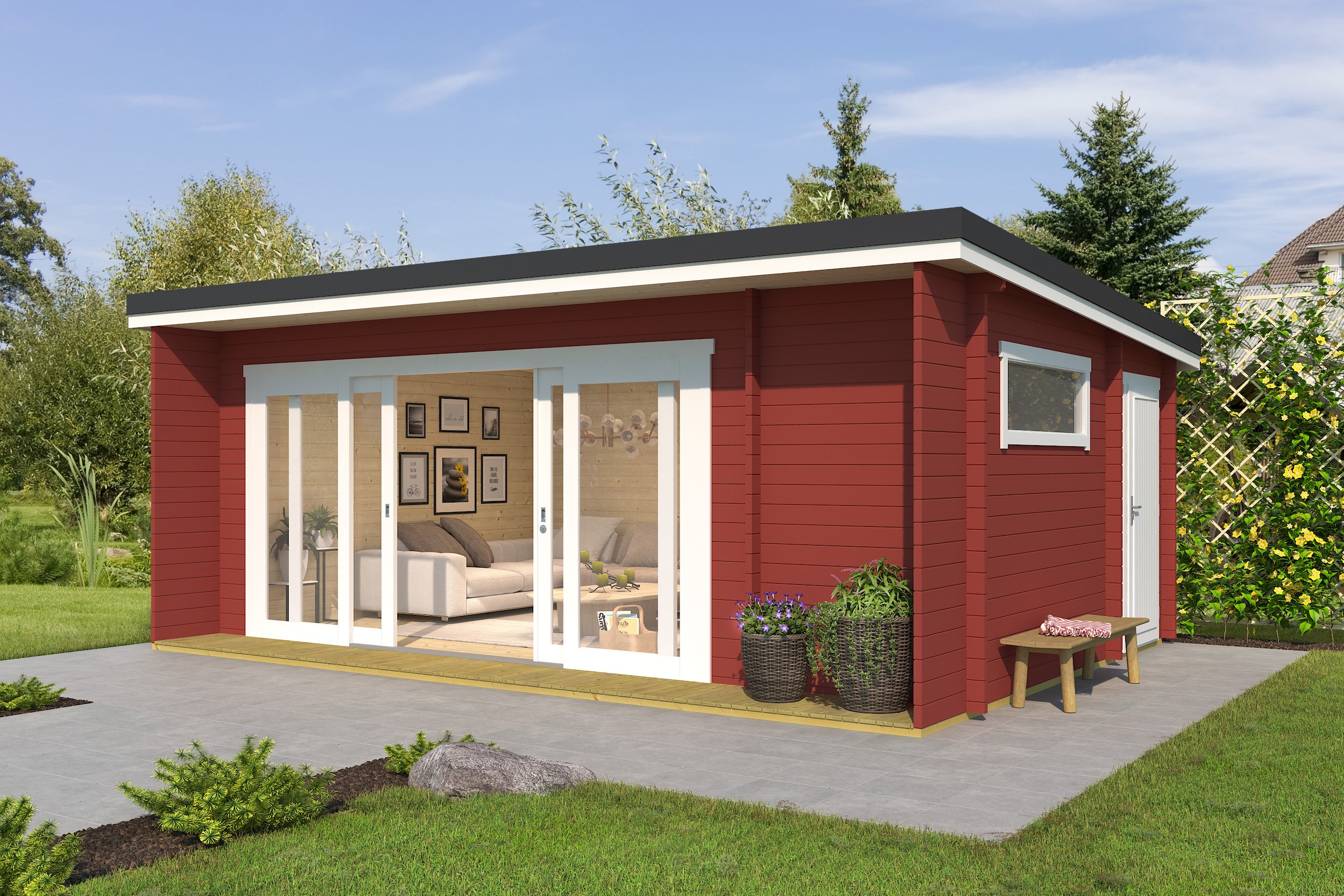 Lasita Maja | Java (19'11" x 12'9" | 246 sq.ft.) Modern Garden Cabin With Premium Glazing & Dual-Access Storage