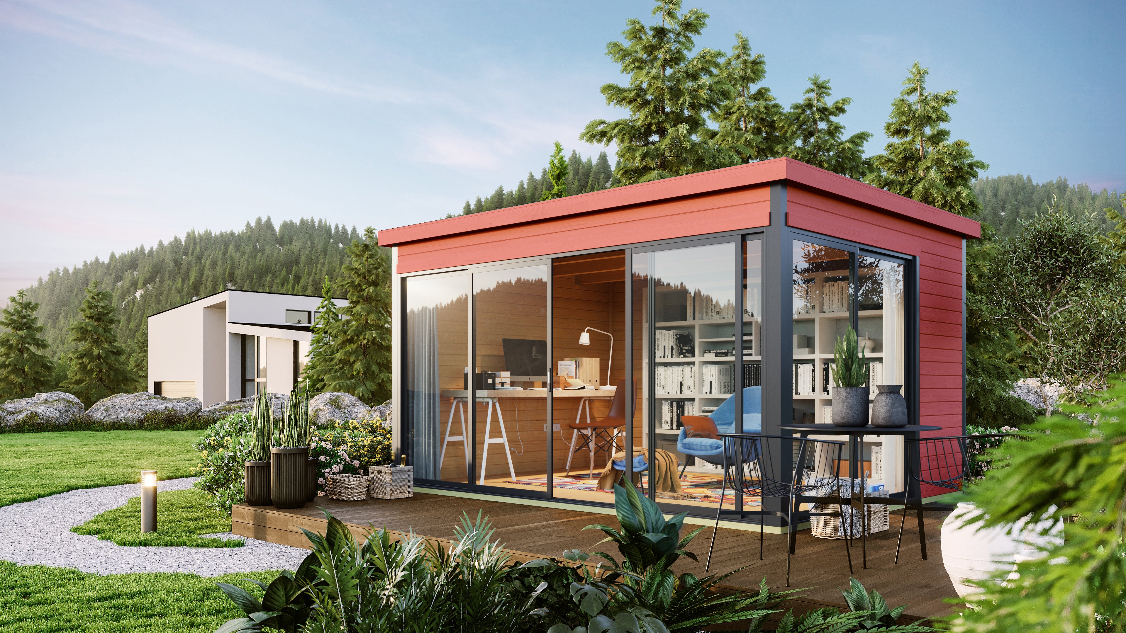 Lasita Maja | Domeo 4 (13'9" x 10'7" | 138 sq.ft.) Modern Cabin With Large Window Facade